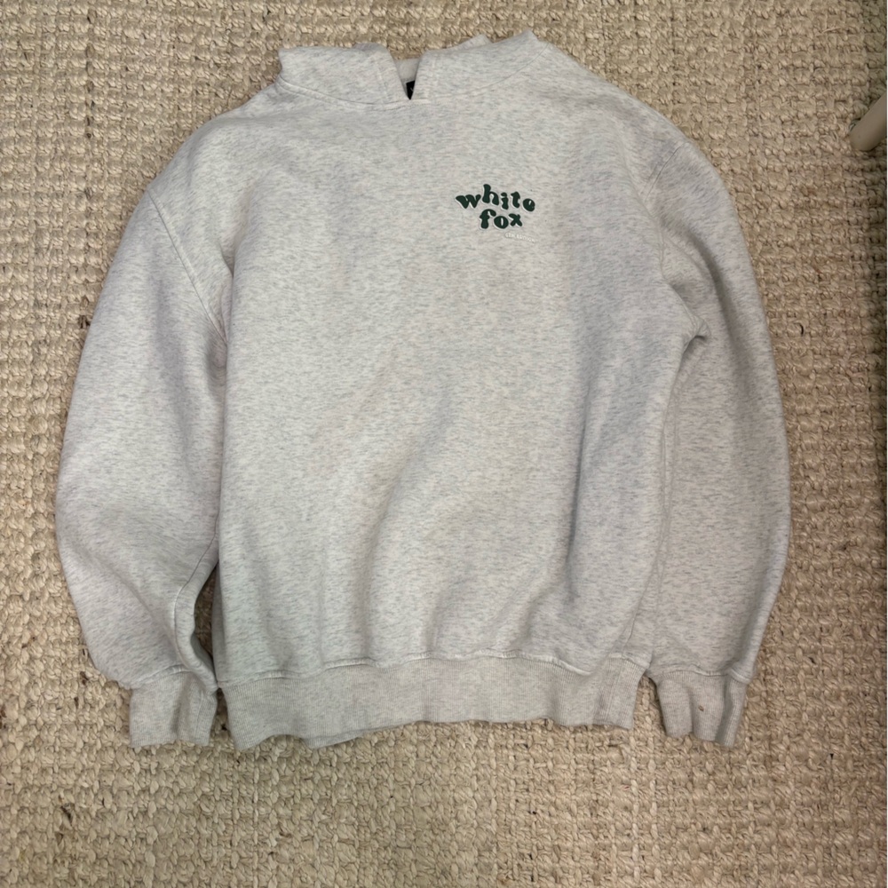 Gray and Green White Fox hoodie Size M/L